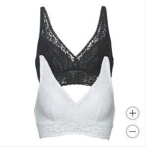 Felina Signature Stretch Lace Bralette 2-Pack M L open box